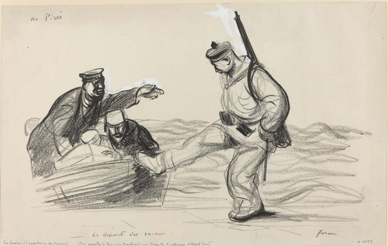Pireuszban. -Boches távozása. alkotó: Jean-Louis Forain