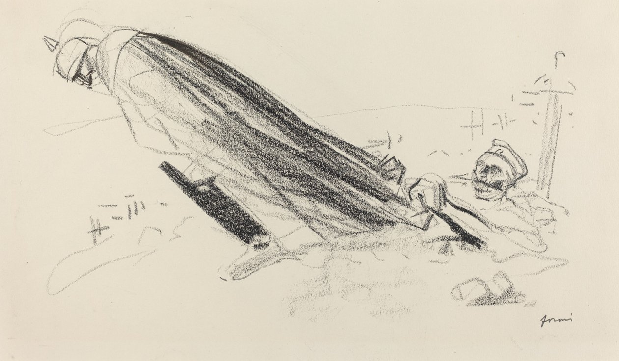 Az első órának. "Uram! hol tartunk a "friss és örömteli háborúban"?... alkotó: Jean Louis Forain