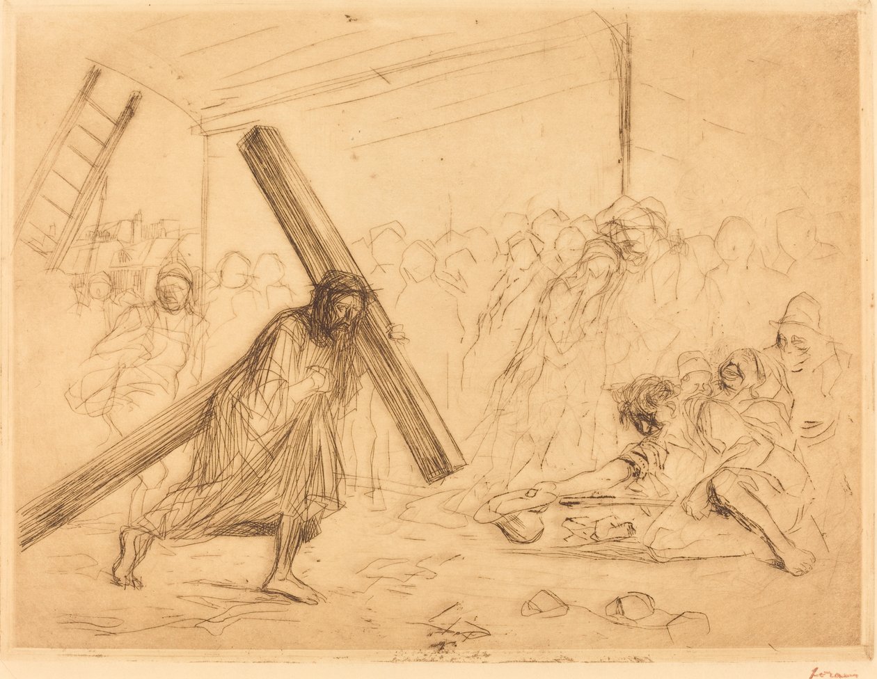 A keresztet hordozó Krisztus (negyedik lemez) alkotó: Jean Louis Forain