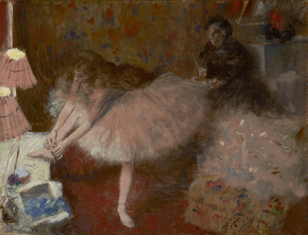 Táncosnő az öltözőjében, 1890 körül alkotó: Jean Louis Forain
