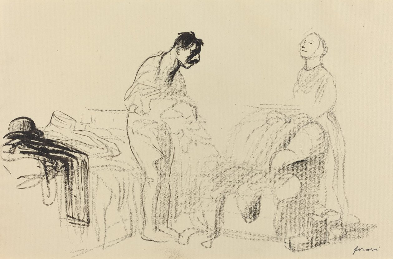 Felmentették a katonai szolgálatból, c. 19141919. alkotó: Jean Louis Forain