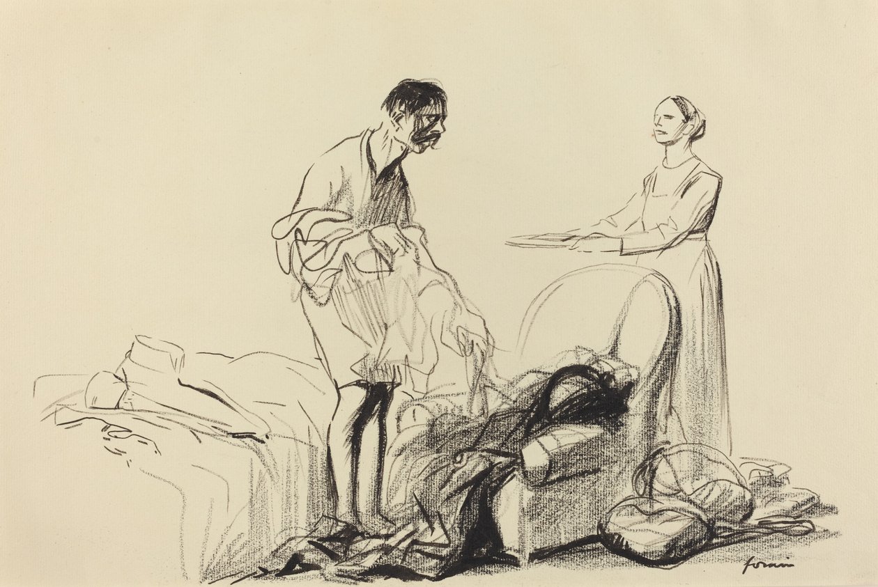 Felmentették a katonai szolgálatból, c. 19141919. alkotó: Jean Louis Forain