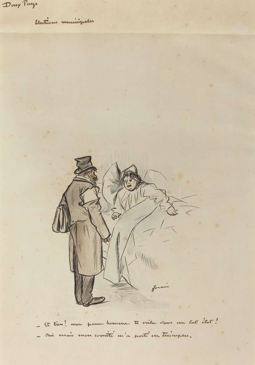 Választások Önkormányzatok, c. 1897. alkotó: Jean Louis Forain