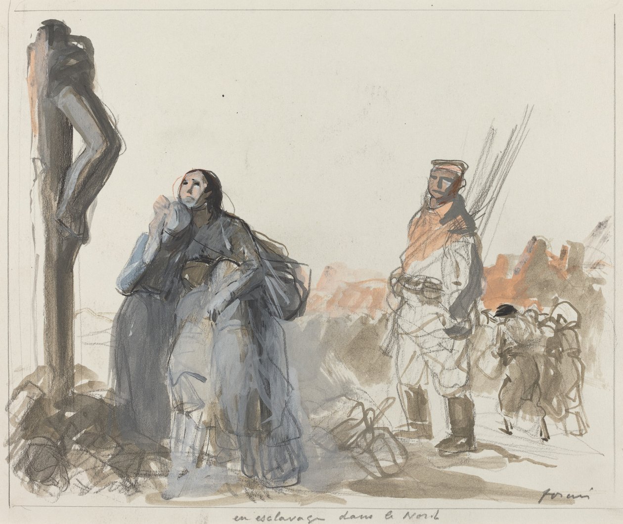 Északon rabszolgasorba került, kb. 19141919. alkotó: Jean Louis Forain