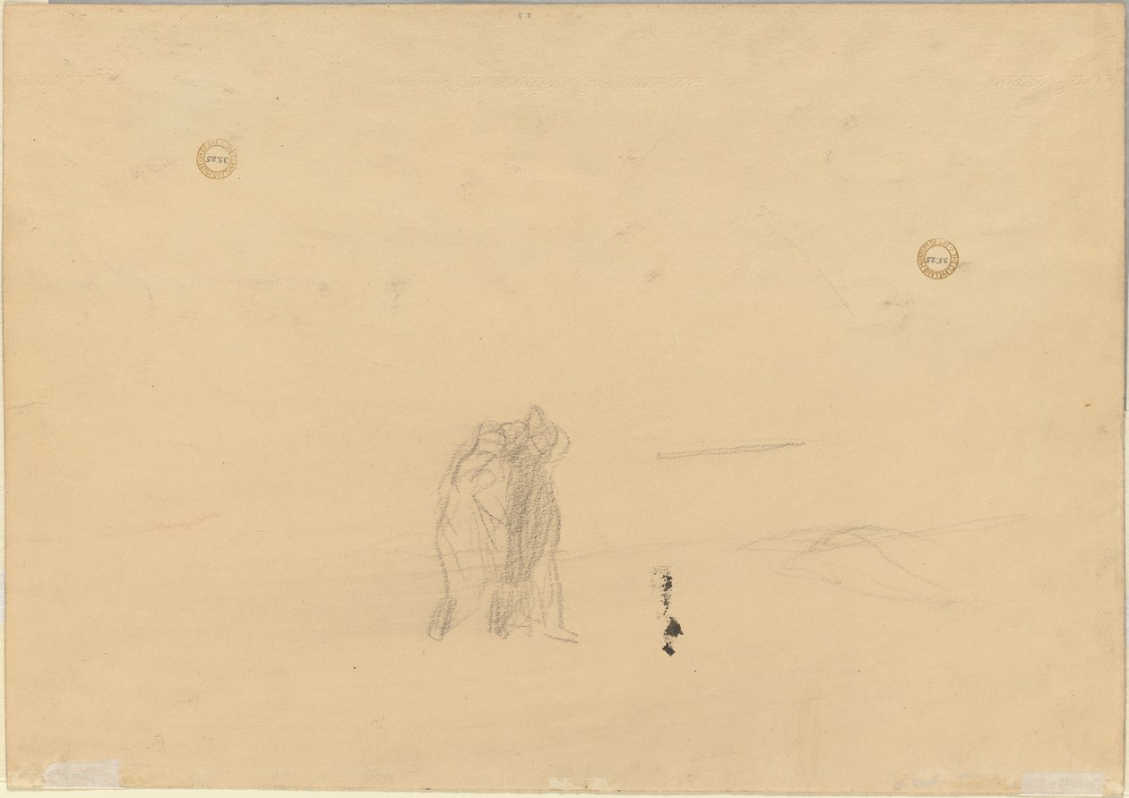Ábrák egy tájban verso, c. 1919. alkotó: Jean Louis Forain