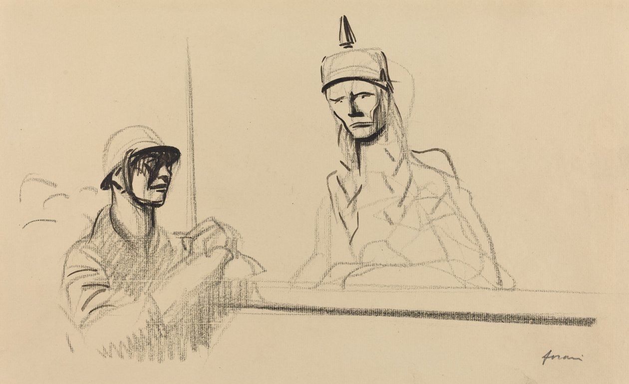 Francia katona megszólítása Germaniában, c. 19141919. alkotó: Jean Louis Forain