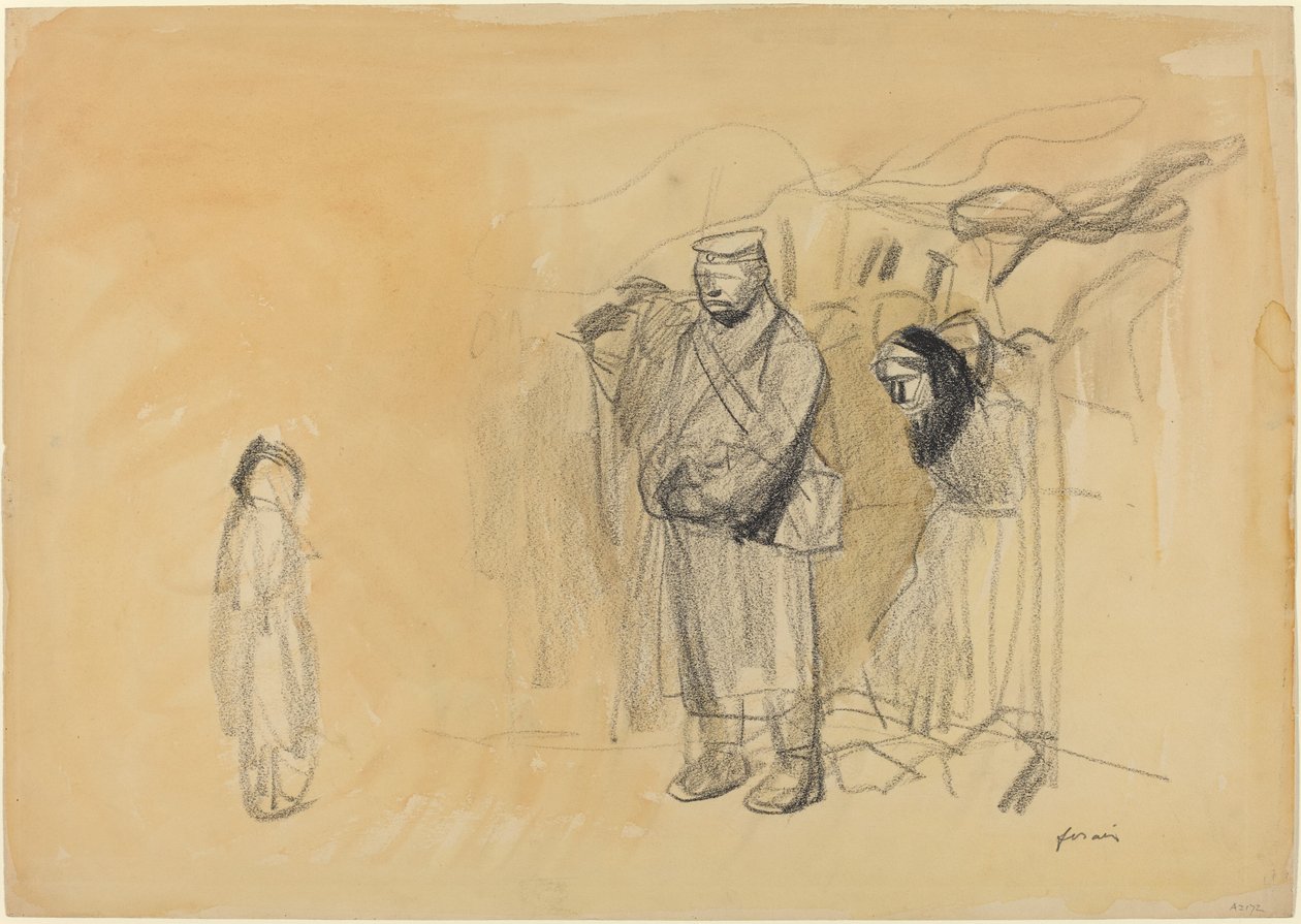 Német katonák és francia gyerek alkotó: Jean Louis Forain