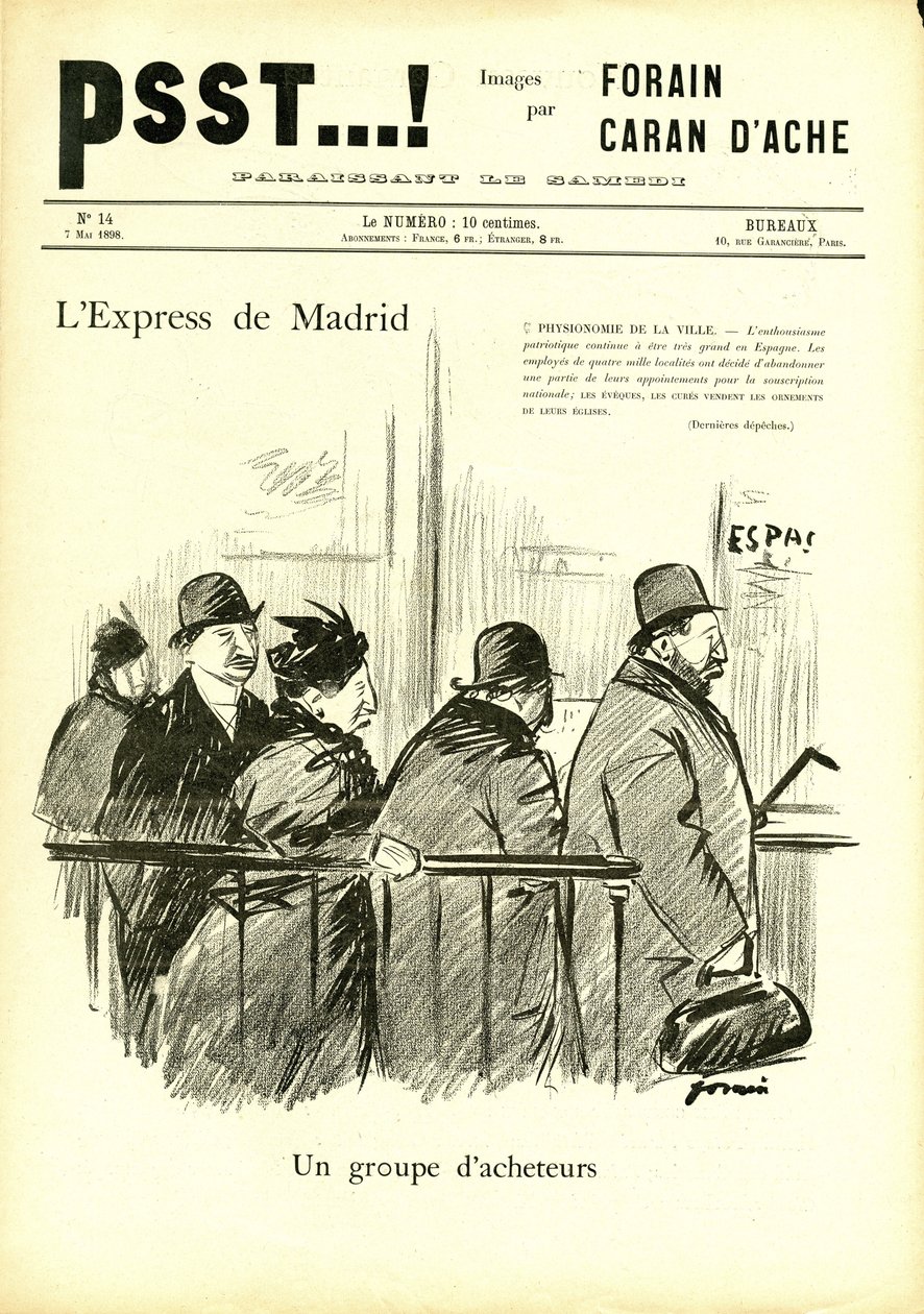 Jean-Louis Forain (1852-1931) illusztrációja a Psst...-ben! alkotó: Jean Louis Forain