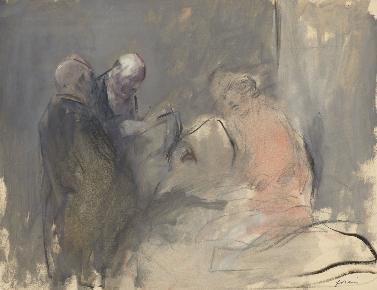 In the Hospital recto Sketch for In the Hospital verso, 1800-as évek negyedik negyede vagy 1900 első harmada alkotó: Jean Louis Forain