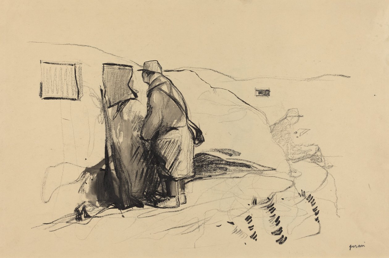 Az Árkokban, c. 19141919. alkotó: Jean Louis Forain