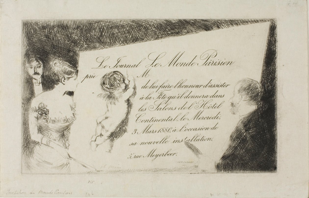 A "Le Monde Parisien" című újság meghívója alkotó: Jean Louis Forain
