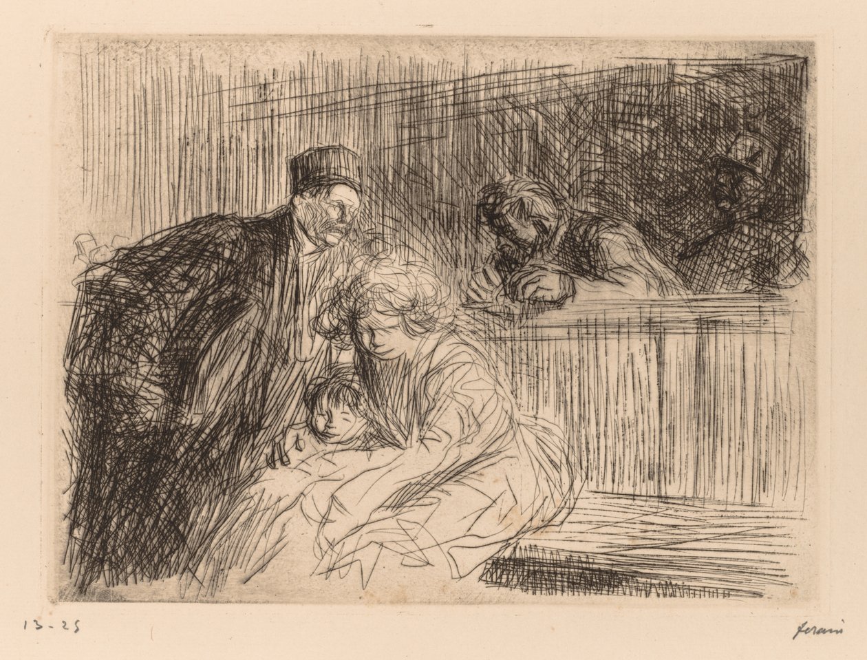 Az ügyvéd a vádlottal beszél. alkotó: Jean Louis Forain