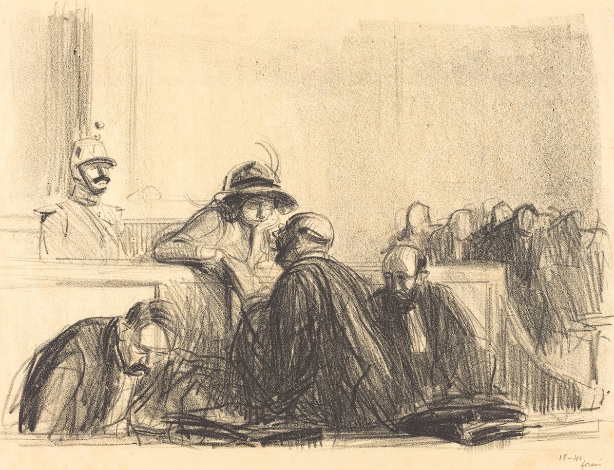 Ügyvéd beszélget ügyfelével alkotó: Jean Louis Forain