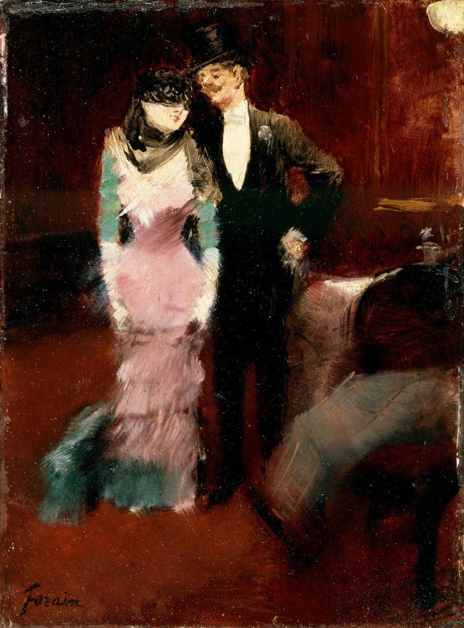 Álarcosbál elhagyása a Párizsi Operában, 19. század végén vagy 20. század elején. alkotó: Jean Louis Forain
