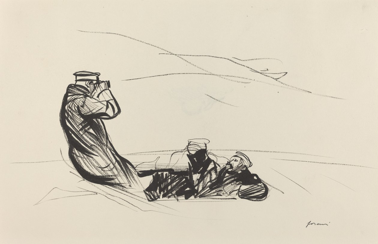 Keressük az ellenséget, c. 19141919. alkotó: Jean Louis Forain