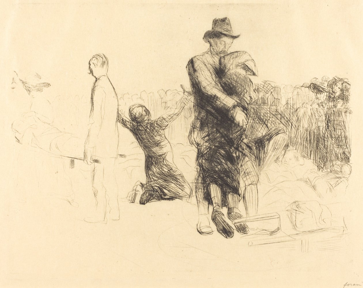 Lourdes, Bénák szállítása alkotó: Jean Louis Forain