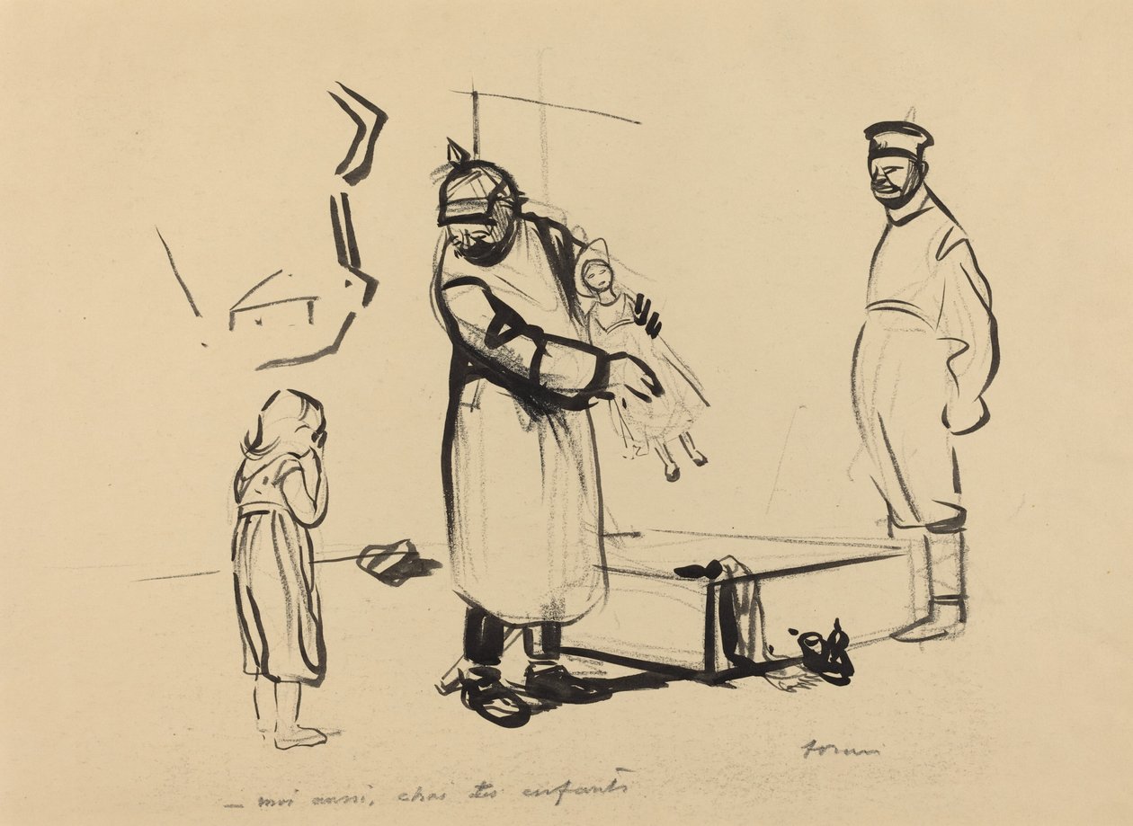 Nach Paris. -én is, gyerek chai, c. 19141919. alkotó: Jean Louis Forain