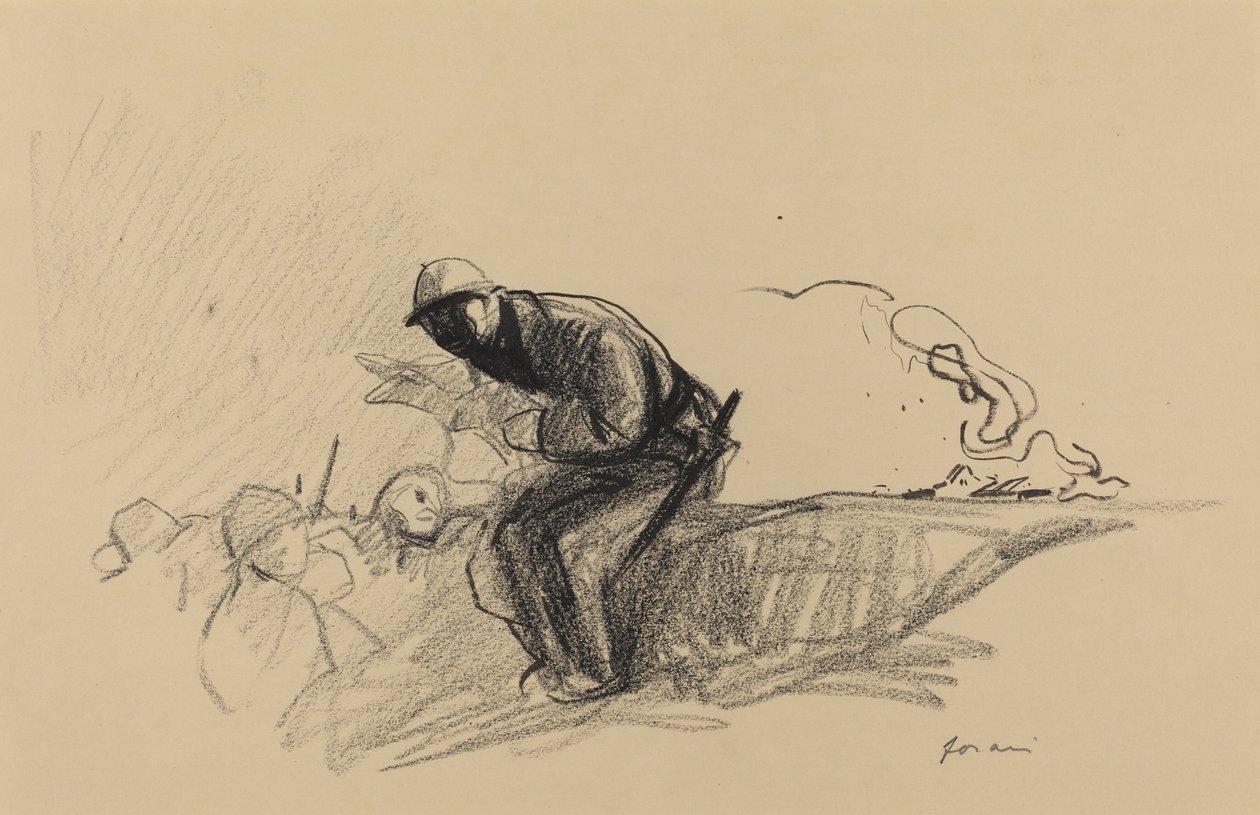 Hírek a lövészárokban alkotó: Jean Louis Forain