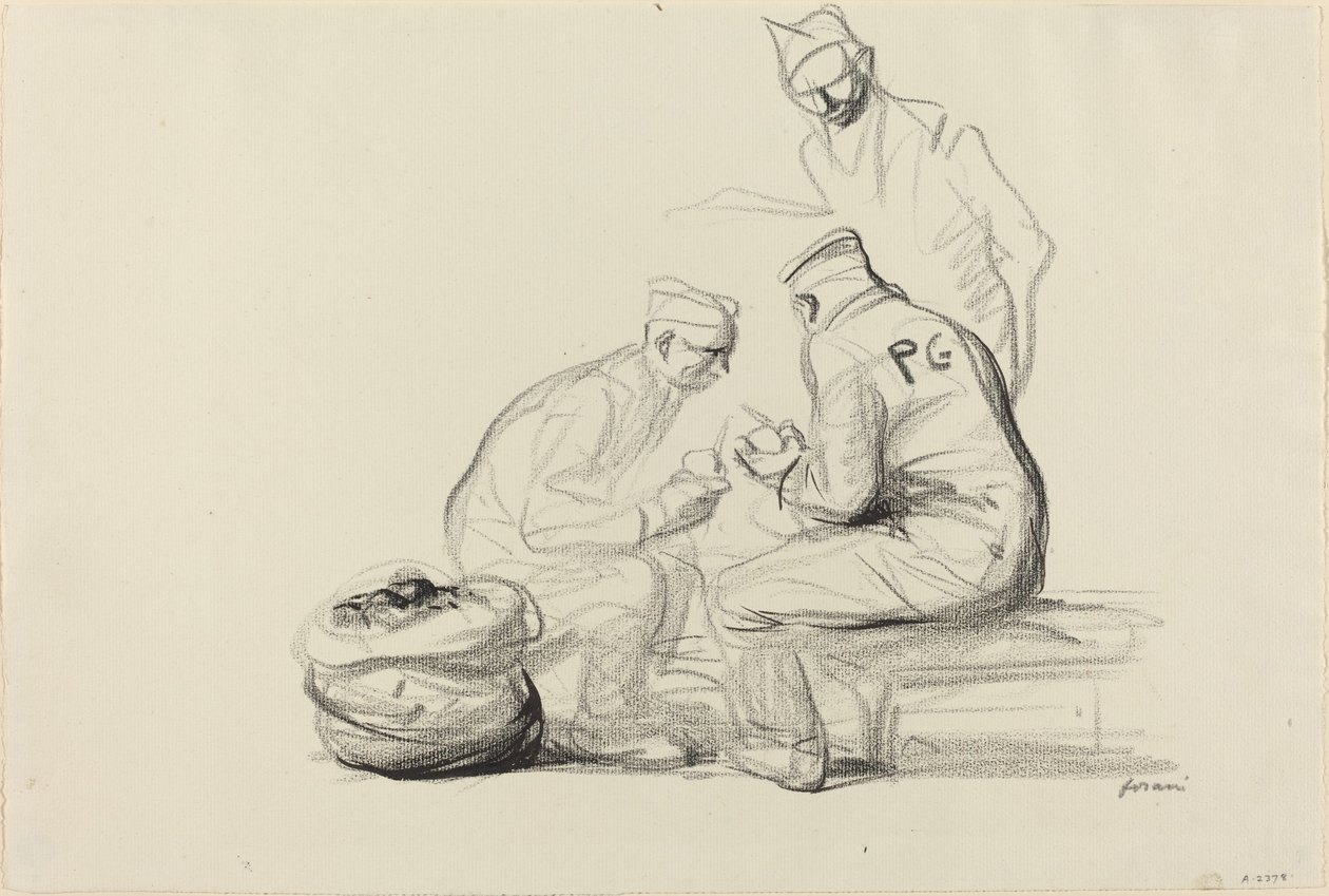 Poilu és a német foglyok, c. 19141919. alkotó: Jean Louis Forain
