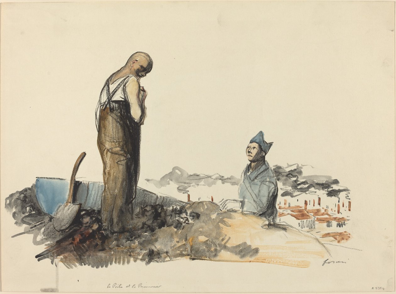 Szőrös és fogoly, c. 19141919. alkotó: Jean Louis Forain