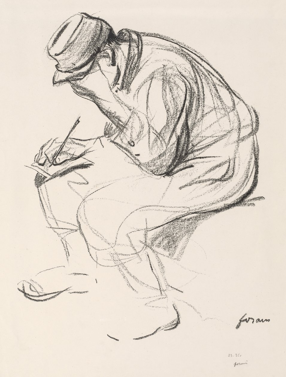 Hadifogoly levelet ír alkotó: Jean Louis Forain