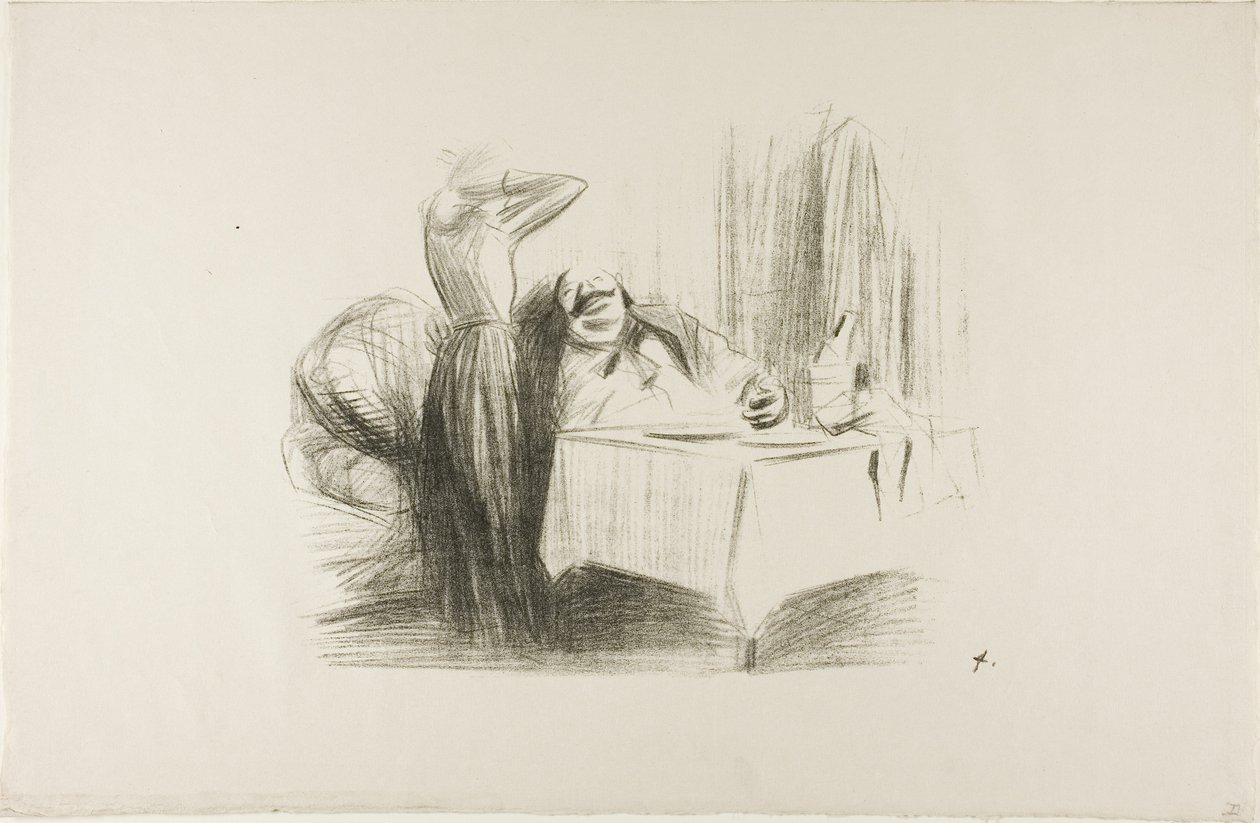 Privát étkező jelenet (vízszintes tányér) alkotó: Jean Louis Forain