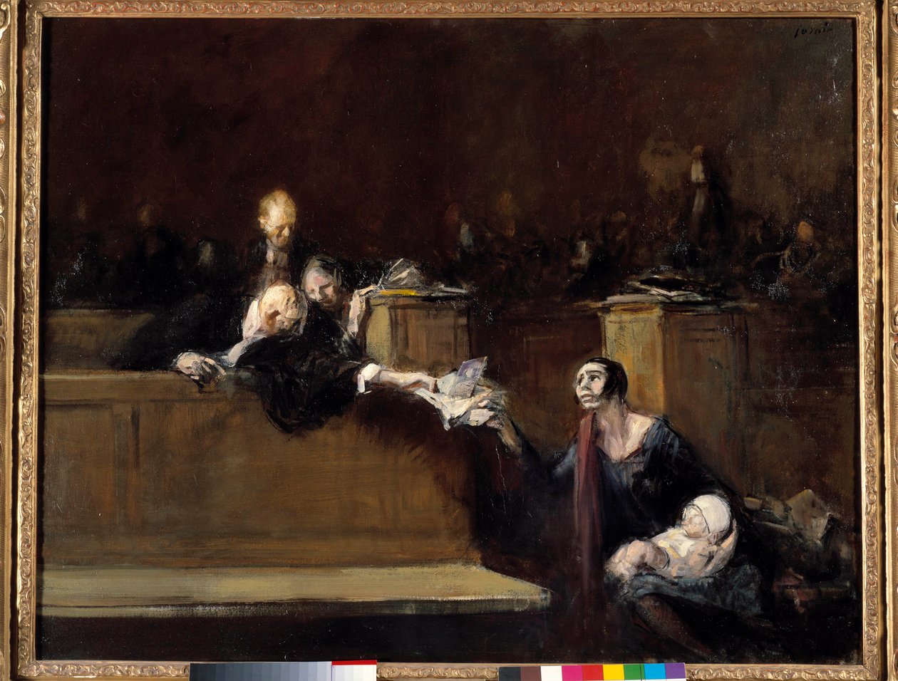 Scene de tribunal Jean Louis Forain (1852-1931) festménye 20. század V. 0,73x0,92 m Párizs, Musee du Louvre alkotó: Jean Louis Forain