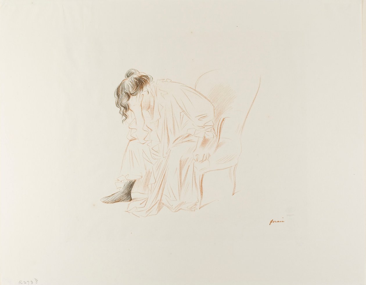 Ülő nő, feje jobb kézben alkotó: Jean Louis Forain
