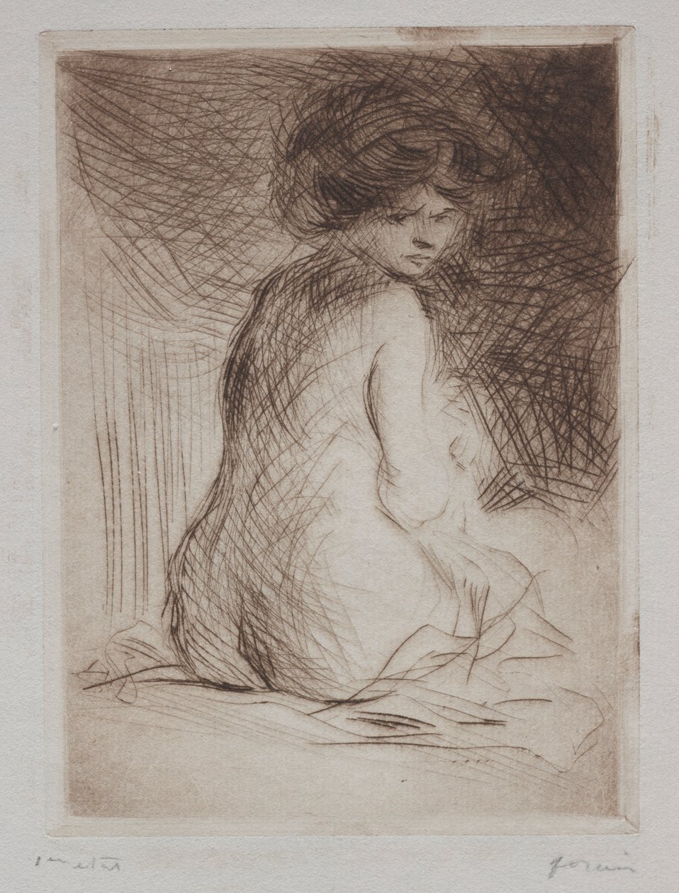 Ülő meztelen nő hátulról. alkotó: Jean Louis Forain