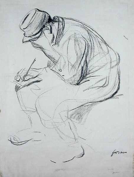 Katonaírás (litho) alkotó: Jean Louis Forain