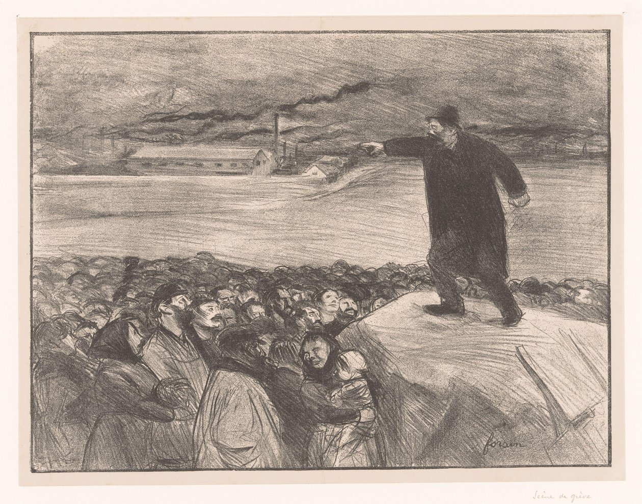 A gyári munkások sztrájkolnak Scene de grève alkotó: Jean Louis Forain