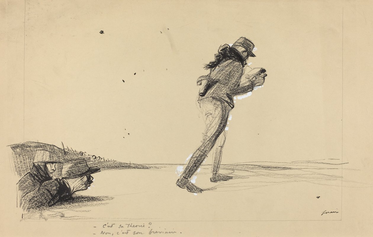 Elöl. - Ez az ő elmélete - Nem, ez az ő breviáriumja., c. 19141919. alkotó: Jean Louis Forain