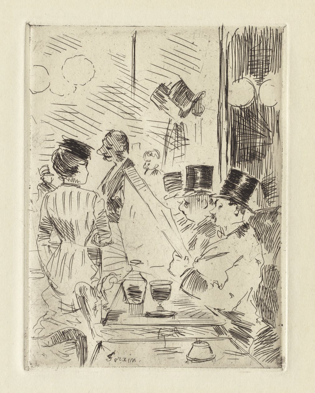 Az Új Athén kávézója c. 1876. alkotó: Jean Louis Forain