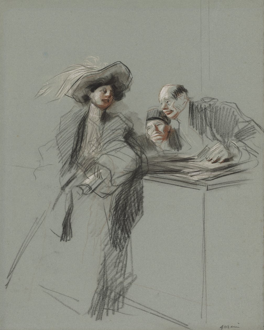 Az ügyfél, 1800-as évek negyedik negyede vagy 1900-as évek első harmada. alkotó: Jean Louis Forain