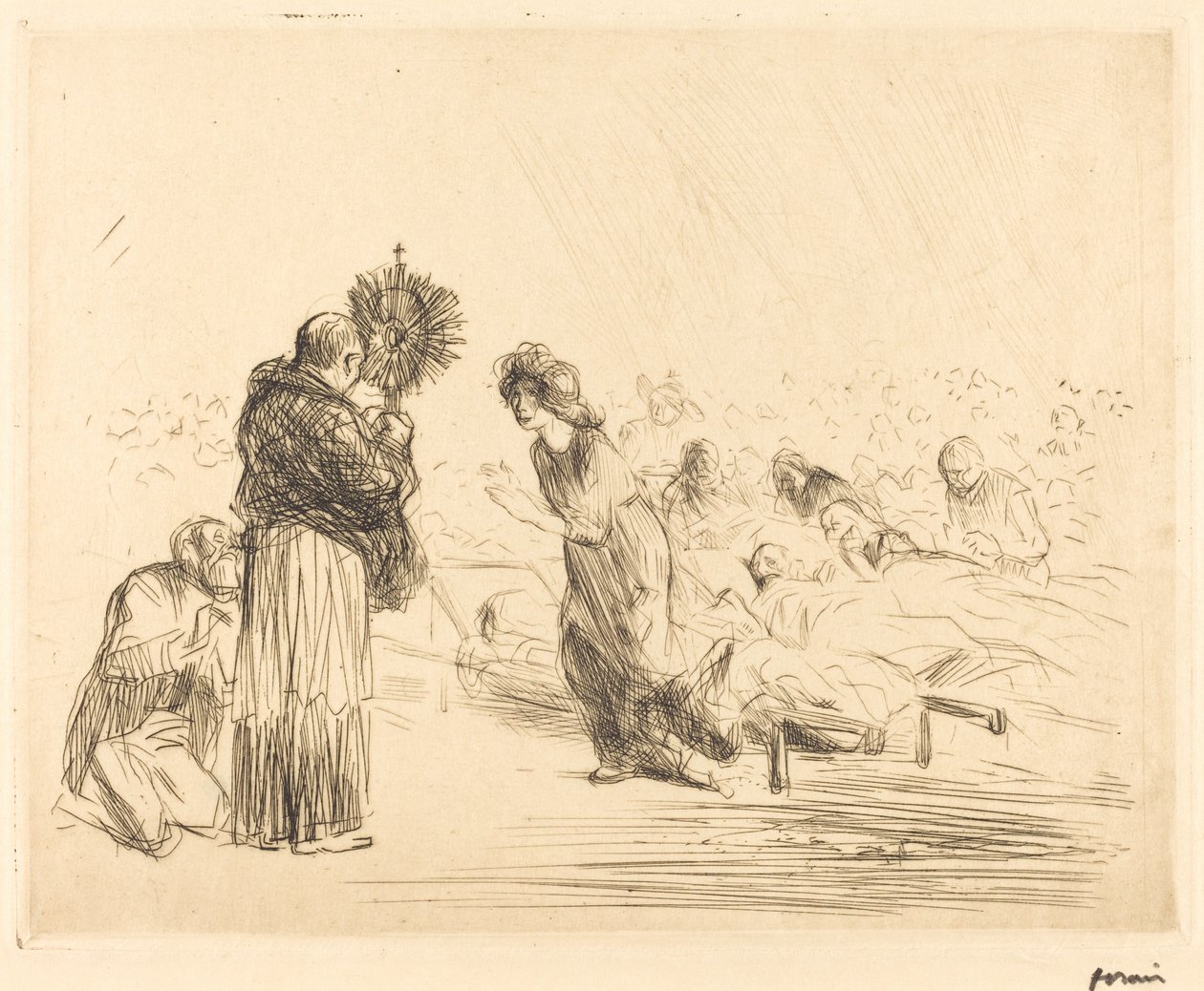A csoda az Oltáriszentség előtt (negyedik lemez) alkotó: Jean Louis Forain