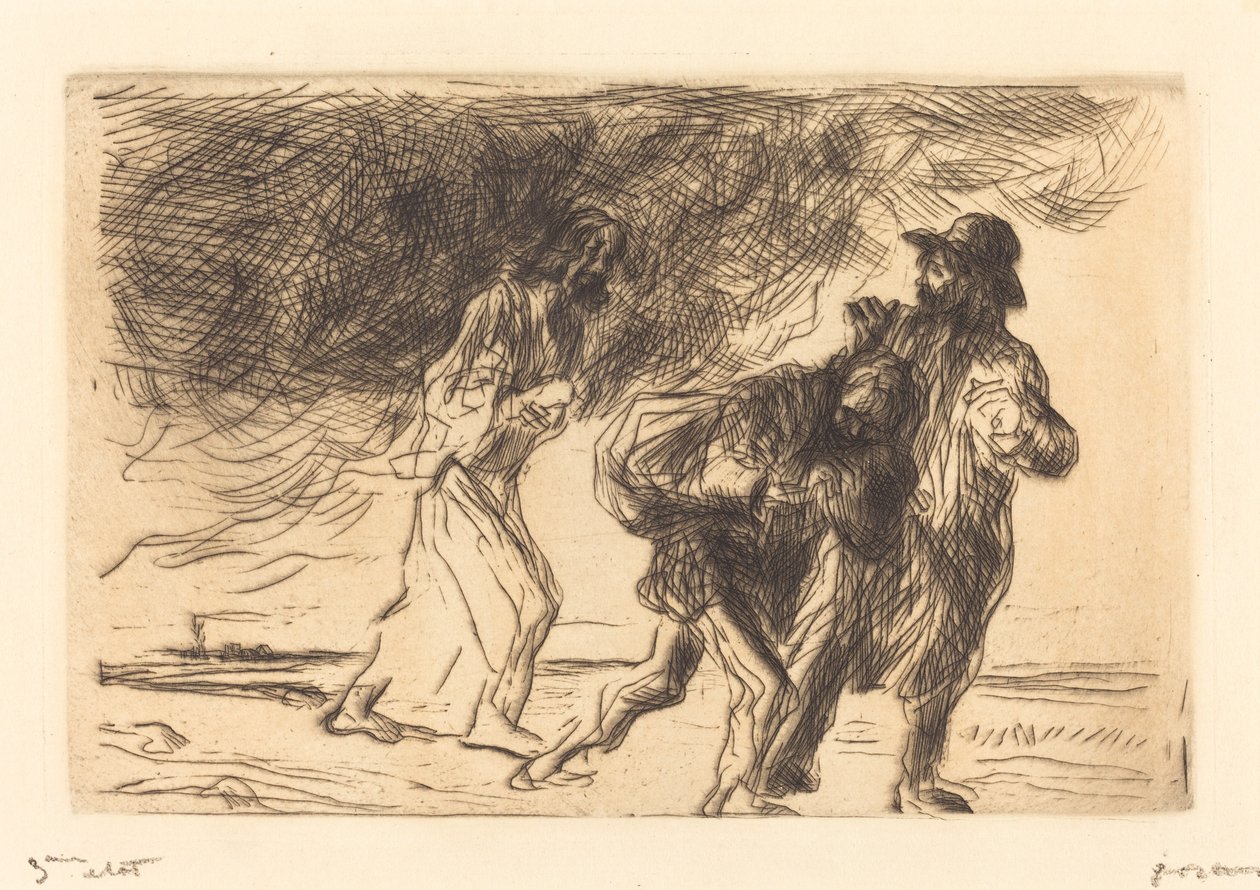 Az Emmausba vezető út (első tábla) alkotó: Jean Louis Forain