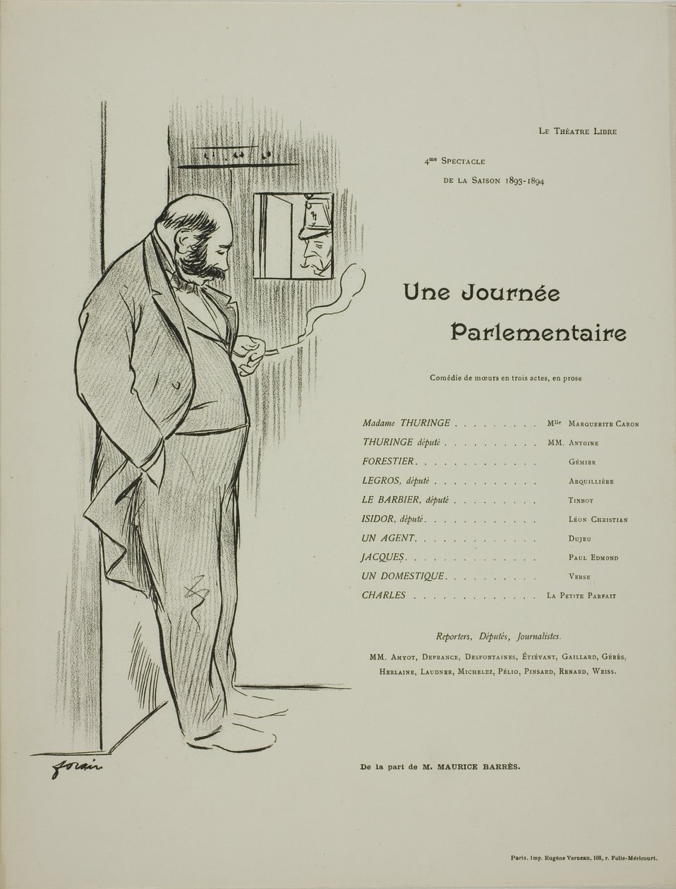 Az Une Journee Parlementaire színházi programja alkotó: Jean Louis Forain