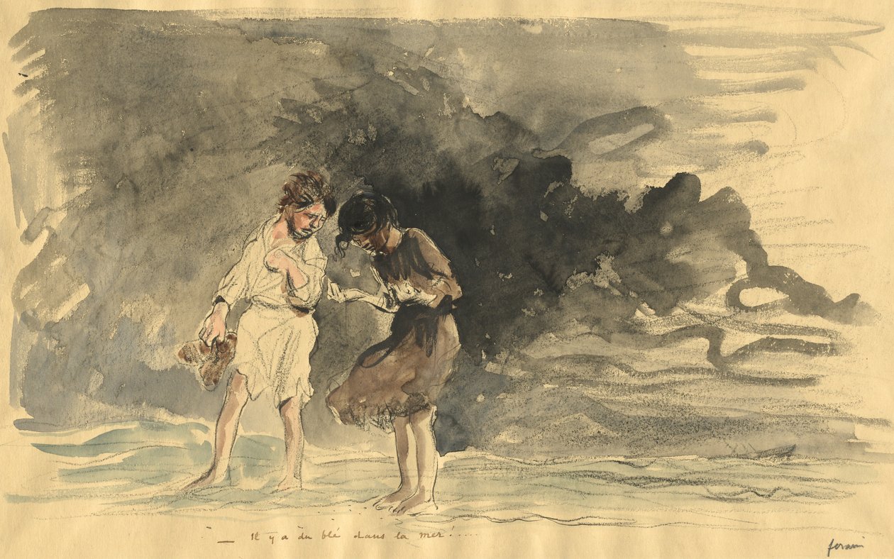 Kukorica van a tengerben!, 1800-as évek negyedik negyede vagy 1900-as évek első harmada. alkotó: Jean Louis Forain