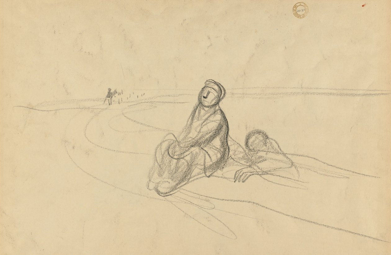 Két alak az úton, c. 1919. alkotó: Jean Louis Forain