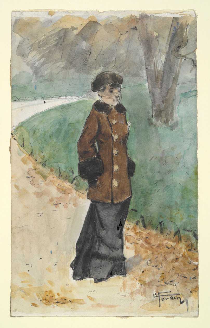 Sétáló nő alkotó: Jean Louis Forain