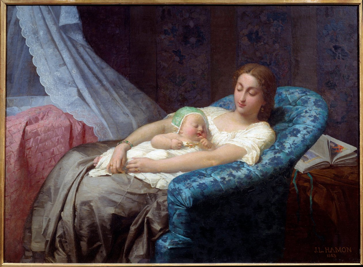 Jean Louis Hamon (1821-1874) A fiatal anya festménye, 1863 Nantes, Musee des Beaux Arts alkotó: Jean Louis Hamon