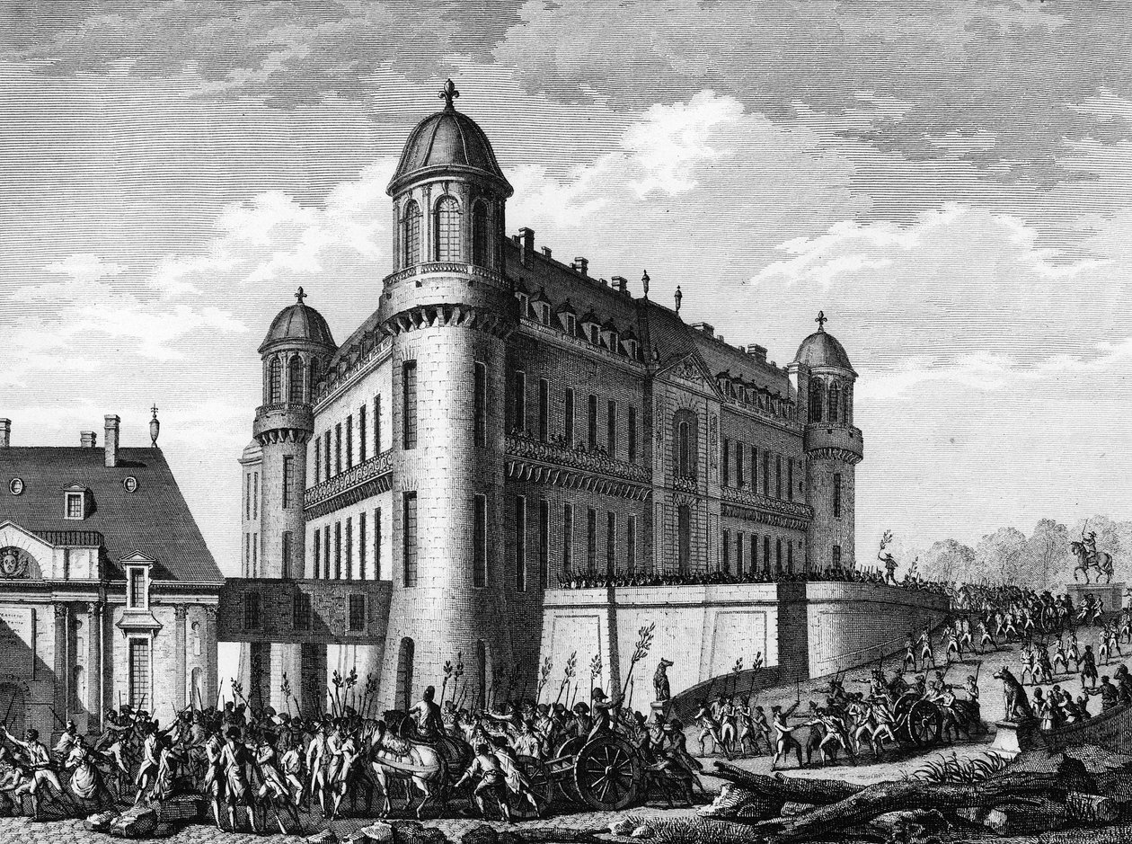 Francia forradalom: A Canont augusztus 9-én a párizsi Chateau de Chantilly-be vitték alkotó: Jean Louis II (after) Prieur