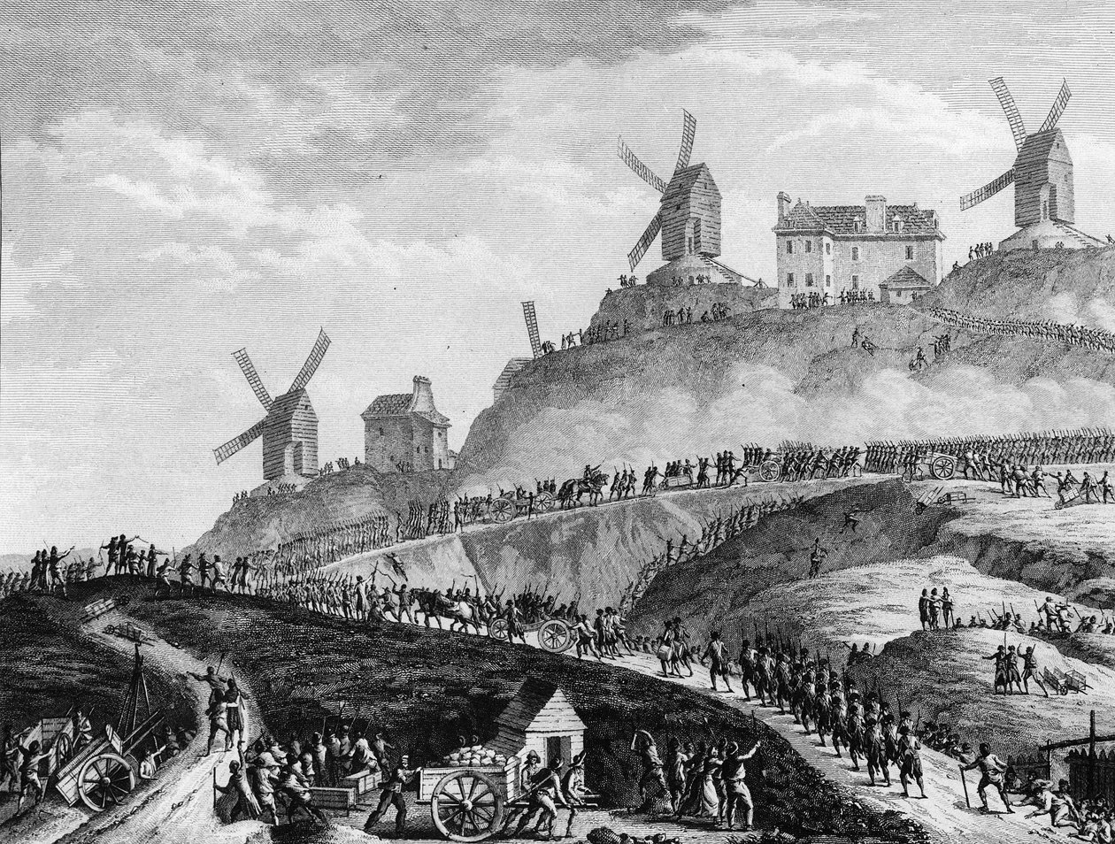 Francia forradalom: A Canons de Paris július 15-én a Montmartre-ba nyit alkotó: Jean Louis II (after) Prieur