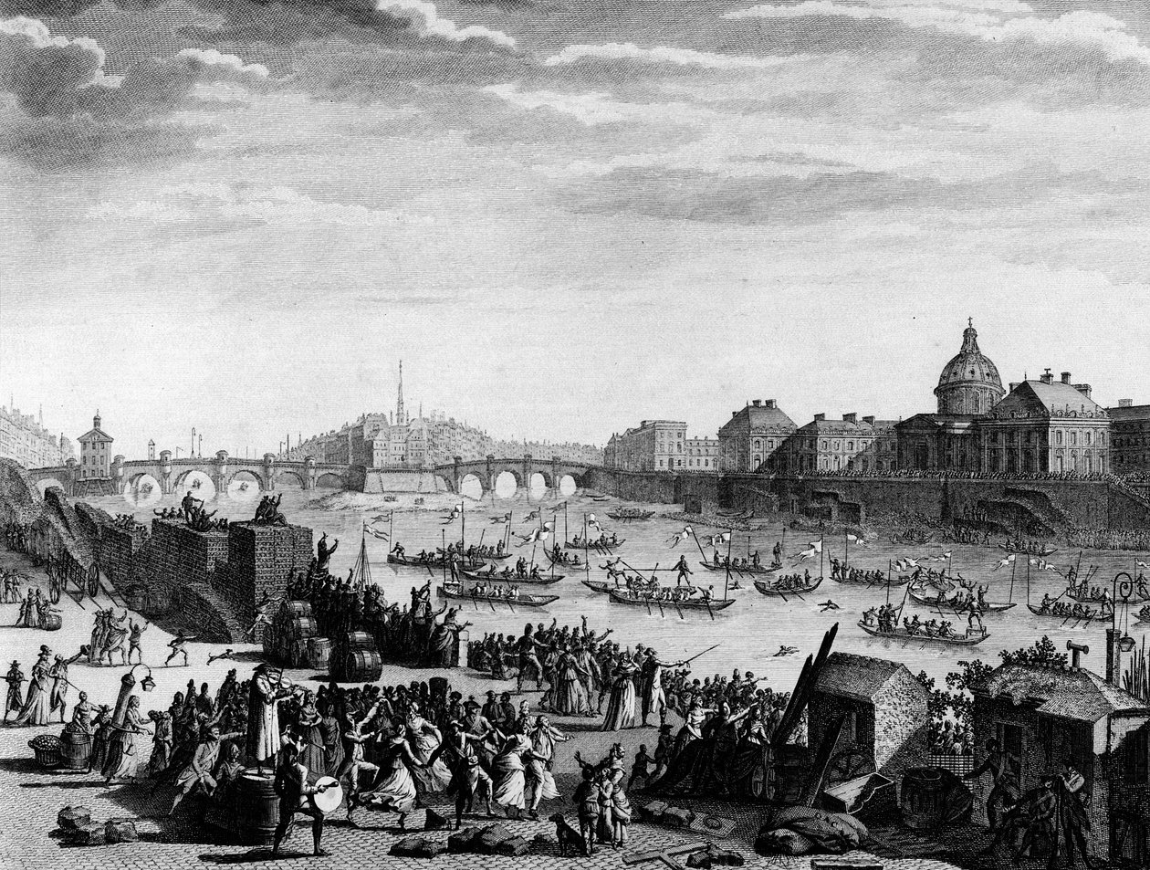 Francia forradalom: Fete-t kivégezték a szövetség emlékére: meccs a párizsi Szajnánál július 18-án alkotó: Jean Louis II (after) Prieur