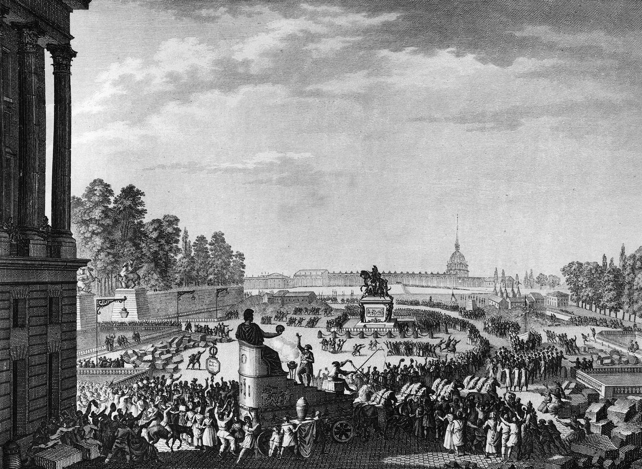 Francia forradalom: A szabadság első ünnepe a Chateauvieux-i svájciak (Chateaux Vieux vagy Chateaux-Vieux) alkalmából április 15-én alkotó: Jean Louis II (after) Prieur
