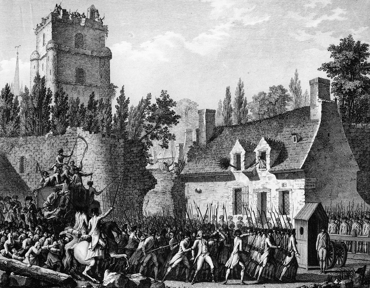 A francia forradalom: Pierre Victor de Besenval de Brunstatt, de Besenval báró (1721-1791) Brie Comte Roberthez vezetett augusztus 10-én alkotó: Jean Louis II (after) Prieur