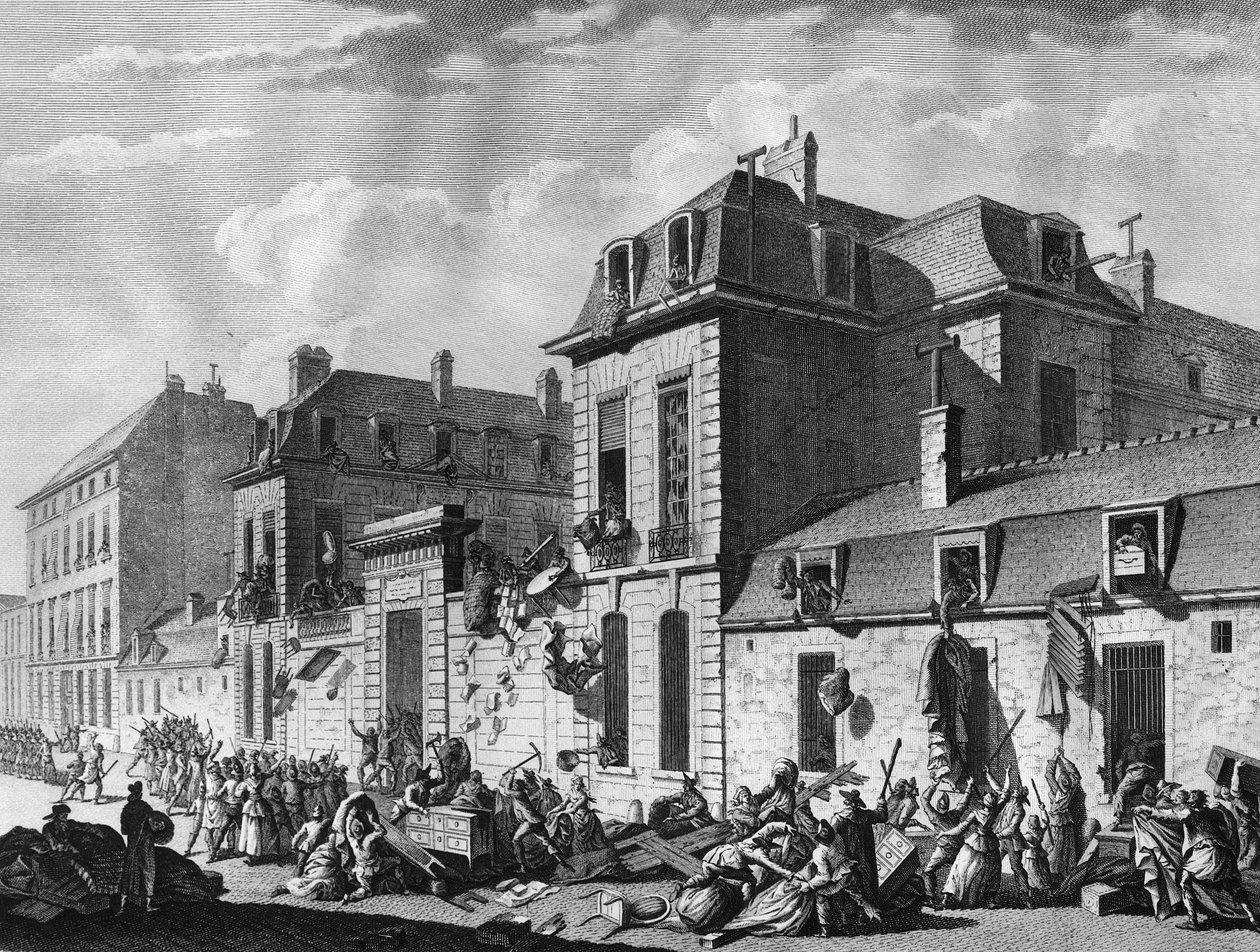 Francia forradalom: a Hotel de Castries, rue de Varenne kifosztása Párizs 7. kerületében alkotó: Jean Louis II (after) Prieur