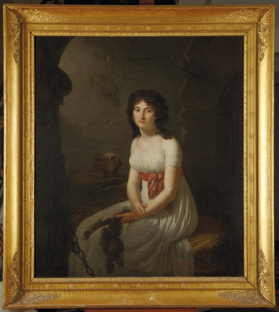 Tallien polgár a La Force börtön egyik cellájában, nyírt hajával, 1796 alkotó: Jean Louis Laneuville