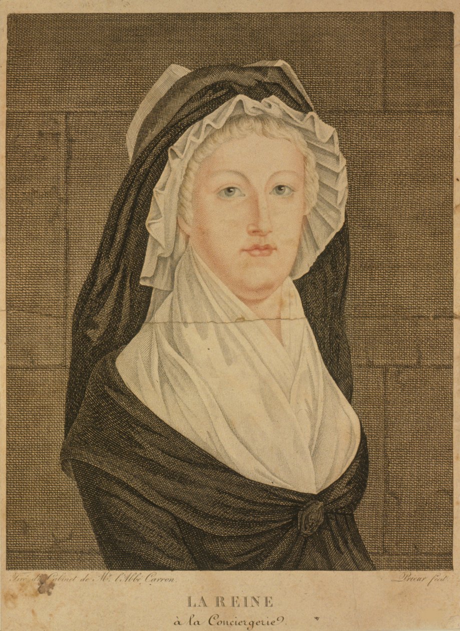 Marie Antoinette a Conciergerie-ben fogolyként, 1793 alkotó: Jean Louis Prieur