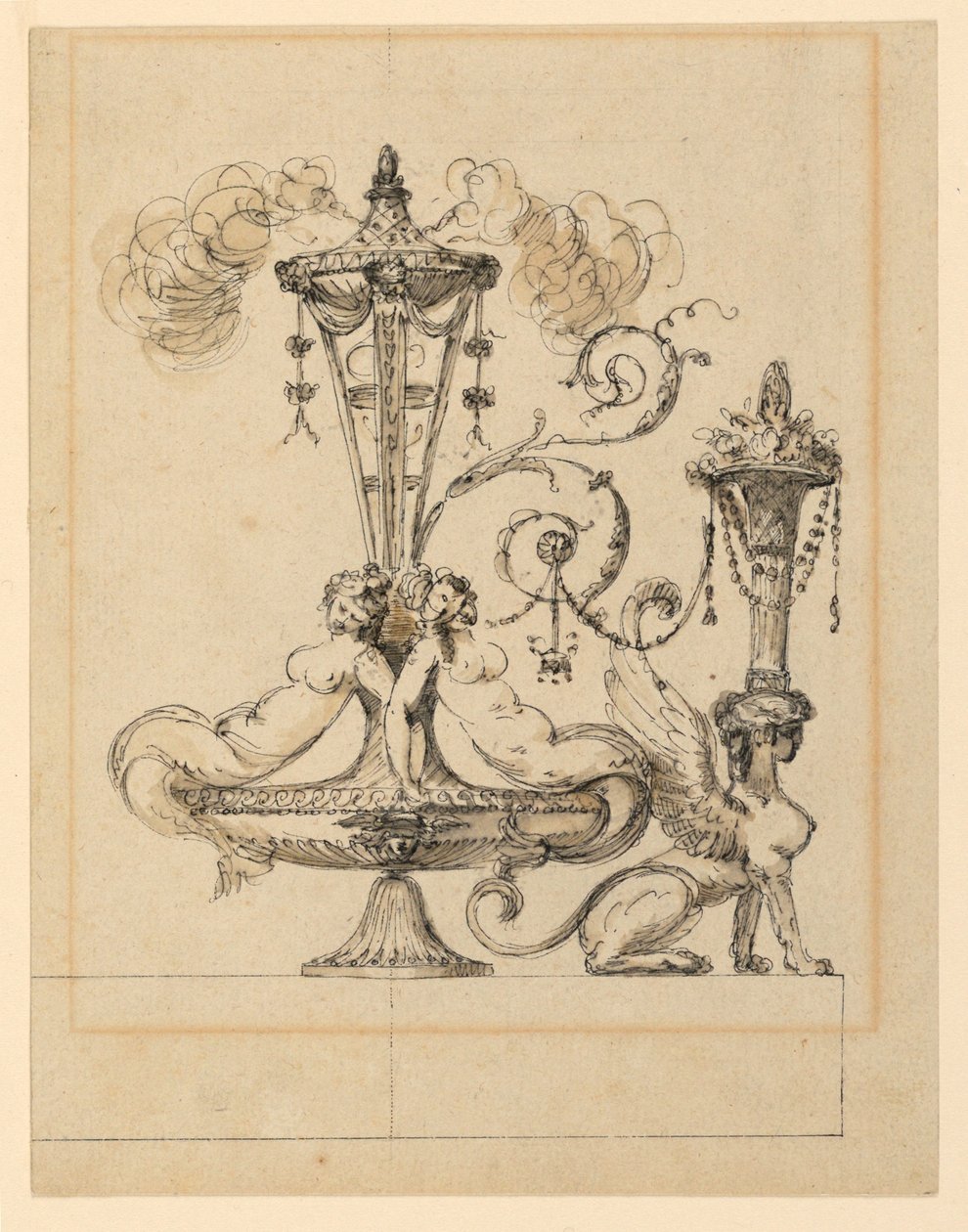 Tervezés dekoratív arabeszkhoz alkotó: Jean Louis Prieur the Younger